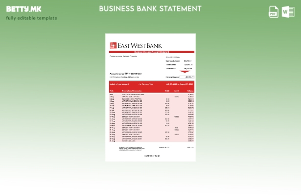модерен стил Извод на фирма за сметка на Источниот Западен Брег Шаблон Word и PD